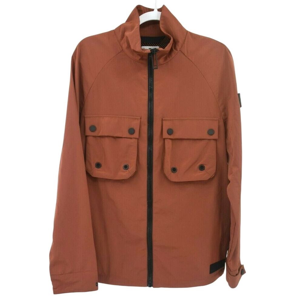 Topshop Topman LTD Burnt Orange Cargo Pocket Full Zip Jacket Mens S